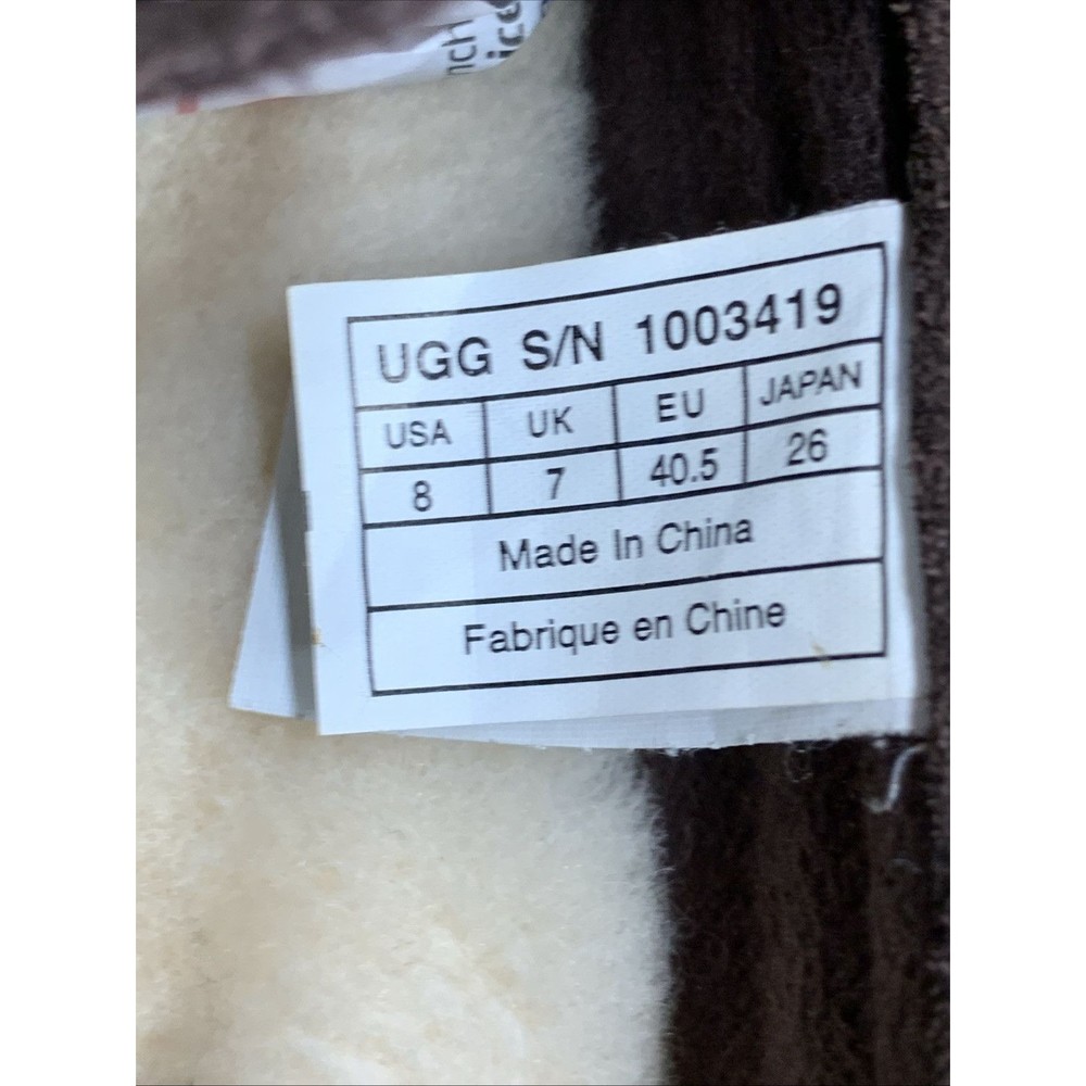 UGG Men’s 8 Alder Suede Slip On Loafers Sheepskin Lining Black Slippers 1003419 - Picture 10 of 16